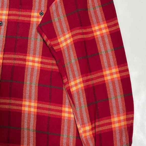 Burberry London Men's Check Button Down Shirt Red Made In U.S.A. Size M - Picture 5 of 12